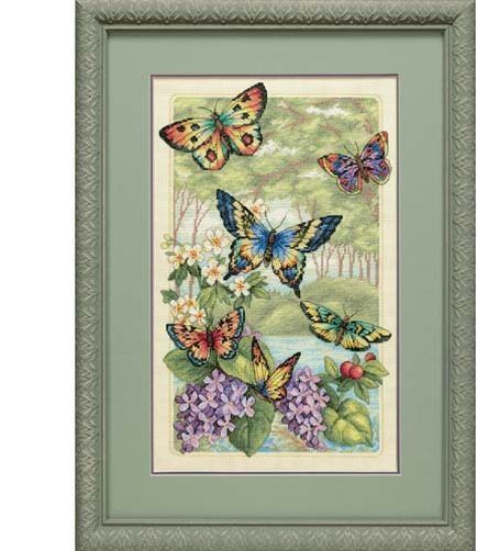 Набор для вышивания крестом Butterfly Forest Дименшенс