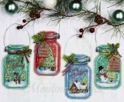 70-08964 Набір для вишивання хрестом DIMENSIONS Christmas Jar Ornaments "Різдвяні баночки"