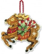 Набір для вишивання хрестиком "Прикраса Олень//Reindeer Ornament" DIMENSIONS 70-08916
