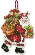 Набір для вишивання хрестиком "Прикраса Санта з мішком//Santa with Bag Ornament" DIMENSIONS 70-08912