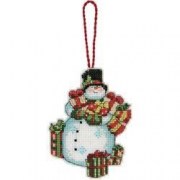 Набір для вишивання хрестиком "Прикраса Сніговик//Snowman Ornament" DIMENSIONS 70-08896