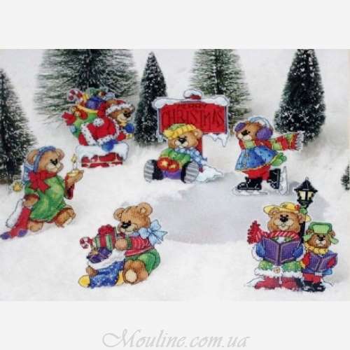 Classic Design 4461 Елочные игрушки Рождественские мишки Набор для вышивки нитками