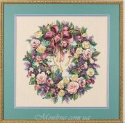 03837 Набор для вышивки крестом Венок из роз / Wreath of Roses DIMENSIONS