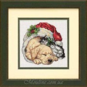08826 Набір для вишивання хрестом DIMENSIONS Christmas Morning Pets "Домашні тварини різдвяним ранком"