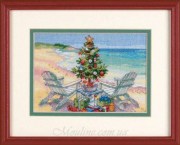 Набор для вышивания крестом DIMENSIONS Рождество на пляже / Christmas on the Beach