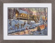 Набор для вышивания крестом DIMENSIONS 8976 Winter Cabin / Зимняя хижина