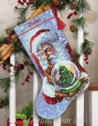 Набор для вышивания крестом DIMENSIONS 08985 Santa's Snow Globe / Снежный шар Санты