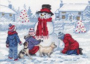 Набор для вышивания крестом Building A Snowman / Строительство снеговика DIMENSIONS