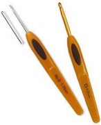 Крючок для вязания алюминиевый с мягкой ручкой, Clover, Япония, арт.1004-D3.25, 3.25