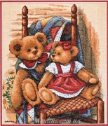 Набор для вышивания крестом Дименшнс - Мишки на стуле / Teddies on Quilt