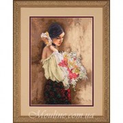 Набор для вышивания крестом DIMENSIONS Женщина с букетом / Woman with Bouquet