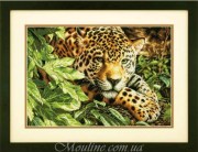 Набір для вишивання хрестиком "Відпочиваючий леопард//Leopard in Reposel" DIMENSIONS 70-35300