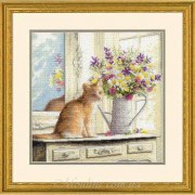 70-35359 Набір для вишивання хрестом DIMENSIONS, Kitten in the window / Кошеня у вікні
