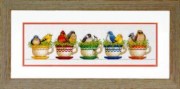 Набір для вишивання нитками - Teacup Birds / Птахи у чашках, DIMENSIONS 35394