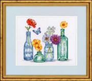 35397 Набір для вишивання хрестиком Dimensions, Пляшки з польовими квітами / Wildflower Jars