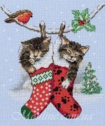 Набор для вышивания Рождественские котята / Christmas Kittens ANCHOR PCE0504