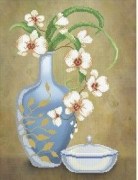 Авторская канва ВДВ для вышивки картины бисером Орхидеи в вазе Т-13