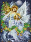 Авторская канва ВДВ для вышивки картины бисером Рождественские ангелы Т-196