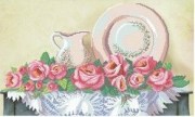 Авторская канва ВДВ для вышивки картины бисером Розы и посуда Т-98