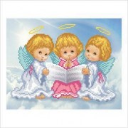 Авторская канва ВДВ для вышивки картины бисером Трио ангелочков Т-297