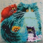 Схема для вышивки бисером Barvika K-0131 Цветные коты