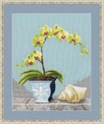 Набор для вышивания нитками Золотое руно СЖ-025 Зеленая орхидея