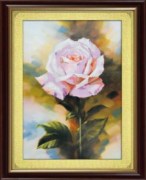 Набор на холсте LasKo для рисования камнями 5D Белая роза 009