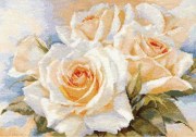 Набор для вышивания крестиком Алиса Белые розы 2-32
