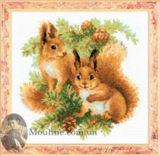 Набор для вышивания крестом Риолис Белочки 1491