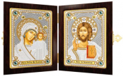 Иконы-складень Богородица Казанская и Христос Спаситель 7000