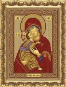 Канва с рисунком для вышивки бисером Богородица Владимирская ИП-102