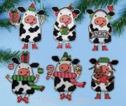 1695DW Design Works вышивка крестиком Christmas Cows / Рождественские коровки