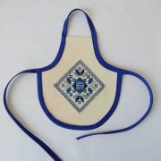 Фартух на пляшку з вишивкою Орнамент синій, FT-126
