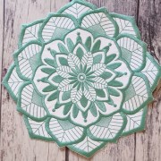 Серветка сервірувальна для столу, тумби, комоду біло-бірюзова