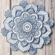 Декоративна серветка з вишивкою, блакитна