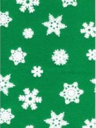 Фетр листовой с узорами Снежинки на зеленом 21334