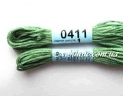 Нитки мулине Гамма 411 для вышивания крестиком зелено-серый