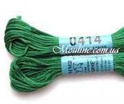 Нитки мулине Гамма 414 для вышивания крестиком зеленый