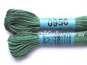 Нитки мулине Гамма 956, для вышивания крестиком серо-зеленый