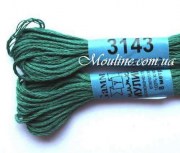 Нитки мулине Гамма 3143, для вышивания крестиком серо-зеленый