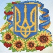 ТН-541 Герб з квітами вышивка бисером от фирмы ВДВ
