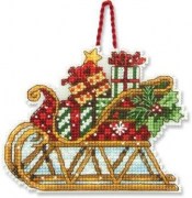 Набір для вишивання хрестиком "Прикраса Санчата//Sleigh Ornament" DIMENSIONS 70-08914