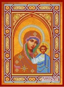 Схема для вышивки иконы бисером на холсте Икона Богородицы Казанская