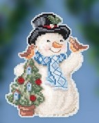 Набір для вишивання, Feathered Friends Snowman / Сніговик з пернатими друзями, Mill Hill JS202012