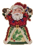 Набір для вишивання, Santa with Lights / Санта з гирляндою, Mill Hill JS202111