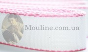 Канва-лента шир. 50 мм белая с розовым краем