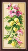 Канва с рисунком 25×50 см Лимонная ветвь