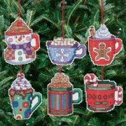 Набор для вышивания крестом Christmas Cocoa Mugs / Рождественские чашки для какао Janlynn 