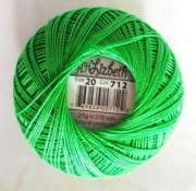 Тонкая хлопковая нить для вязания Lizbeth 20 зеленая 713