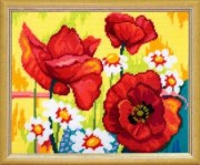 Вышивка Картины пряжей Цветы TL-34 Маки